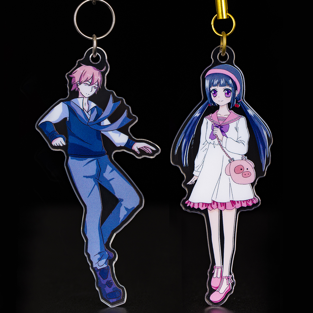 <b> Custom printed anime cartoon character acrylic keychain</b>